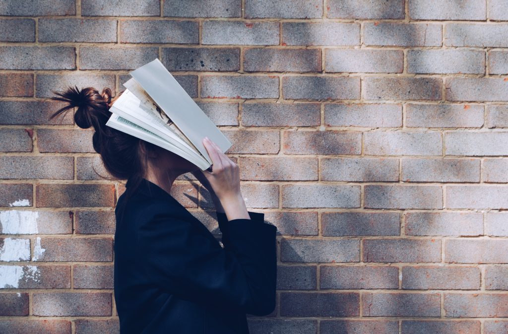 School girl with book